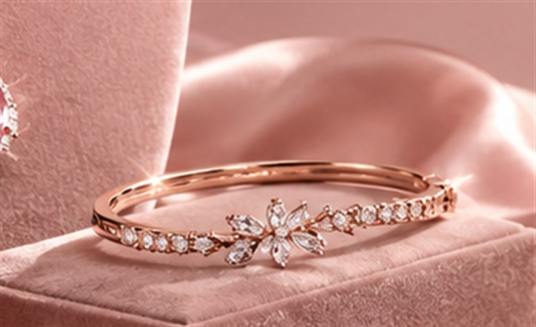 Margaux floral crystal bangle