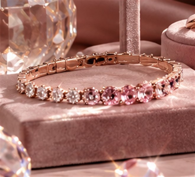 Lumière pink crystal tennis bracelet
